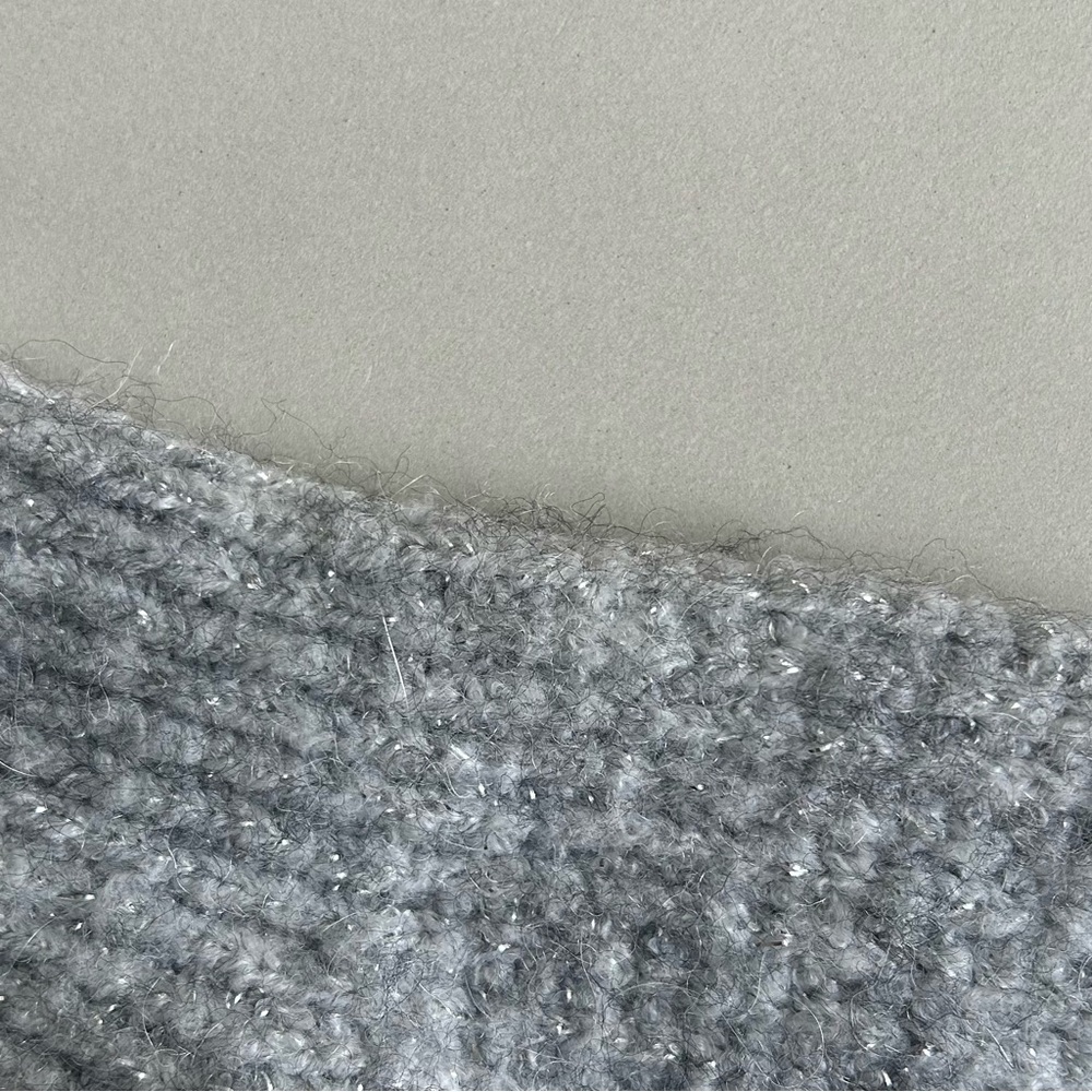 Chelsea28 Women’s gray Knit Metallic Ballet  Neck Pullover Sweater. Size M - Picture 8 of 11